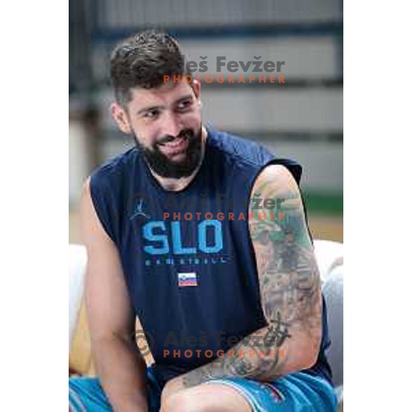Ziga Dimec of Slovenia National Basketball team during a practice session in Arena Zlatorog in Celje on July 18, 2023