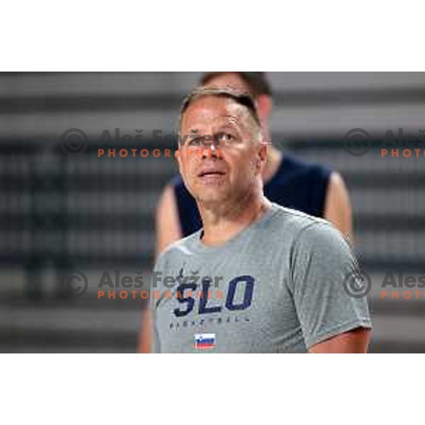 of Slovenia National Basketball team during practice session in Arena Zlatorog in Celje on July 18, 2023