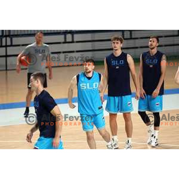 Urban Klavzar of Slovenia National Basketball team during a practice session in Arena Zlatorog in Celje on July 18, 2023