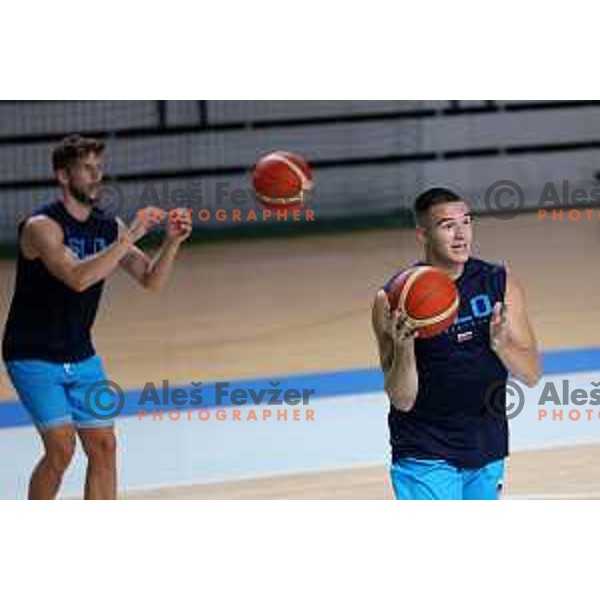 Bine Prepelic of Slovenia National Basketball team during a practice session in Arena Zlatorog in Celje on July 18, 2023
