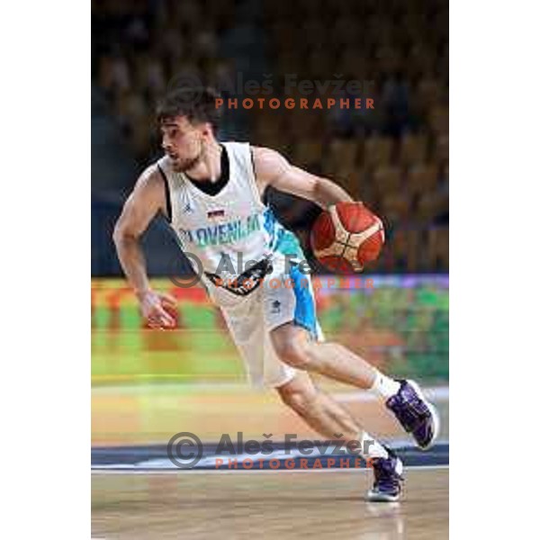 Urban Klavzar in action during friendly basketball game between Slovenia and China in Zlatorog Arena, Celje, Slovenia on July 25, 2023