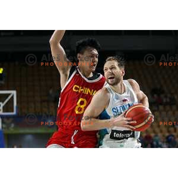 Jaka Blazic in action during friendly basketball game between Slovenia and China in Zlatorog Arena, Celje, Slovenia on July 25, 2023