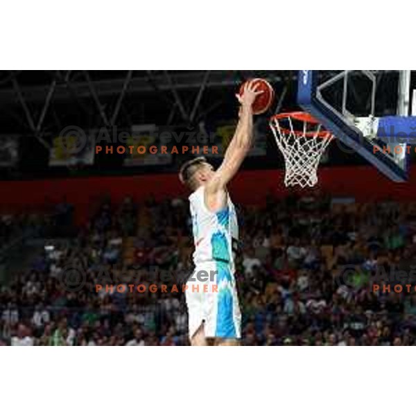 Gregor Glas in action during friendly basketball game between Slovenia and China in Zlatorog Arena, Celje, Slovenia on July 25, 2023