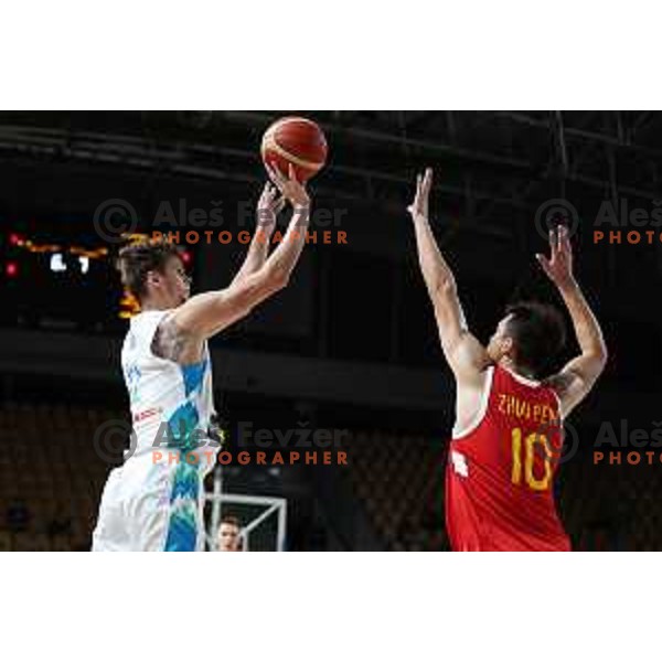Aljaz Kunc in action during friendly basketball game between Slovenia and China in Zlatorog Arena, Celje, Slovenia on July 25, 2023