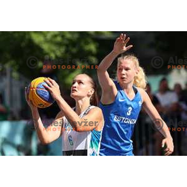 Lara Petrovic (SLO) in action during Girls 3x3 Basketball match during EYOF Maribor 2023 in Maribor, Slovenia on July 26, 2023. Foto: Filip Barbalic