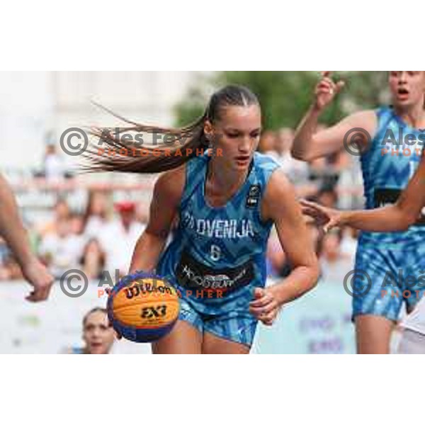 Lara Petrovic (SLO) in action during Girls 3x3 Basketball match during EYOF Maribor 2023 in Maribor, Slovenia on July 26, 2023. Foto: Filip Barbalic