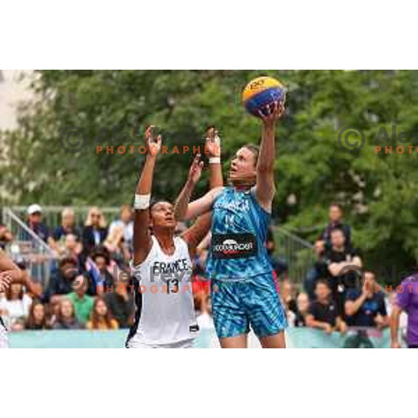 Hana Ovcina (SLO) in action during Girls 3x3 Basketball match during EYOF Maribor 2023 in Maribor, Slovenia on July 26, 2023. Foto: Filip Barbalic