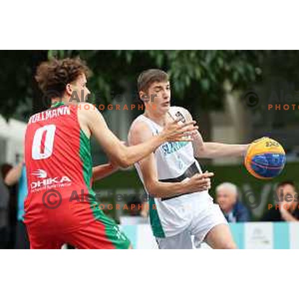 Leon Ivicic (SLO) in action during Boys 3x3 Basketball match during EYOF Maribor 2023 in Maribor, Slovenia on July 26, 2023. Foto: Filip Barbalic