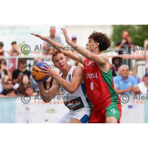 Teo Flis (SLO) in action during Boys 3x3 Basketball match during EYOF Maribor 2023 in Maribor, Slovenia on July 26, 2023. Foto: Filip Barbalic