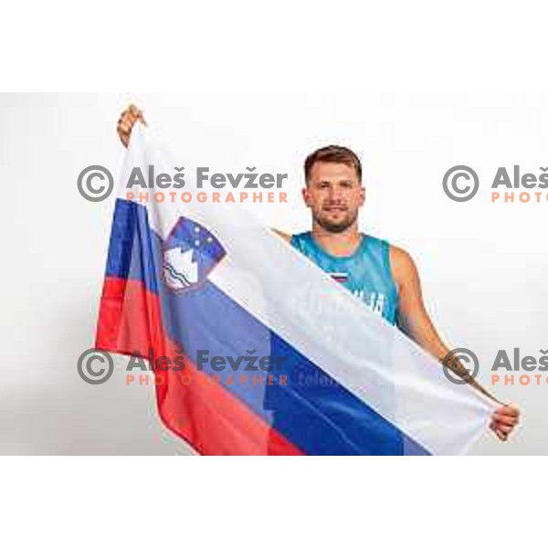 Member of Slovenia Basketball team for World Cup 2023 during photo shooting in Ljubljana, Slovenia on July 31, 2023