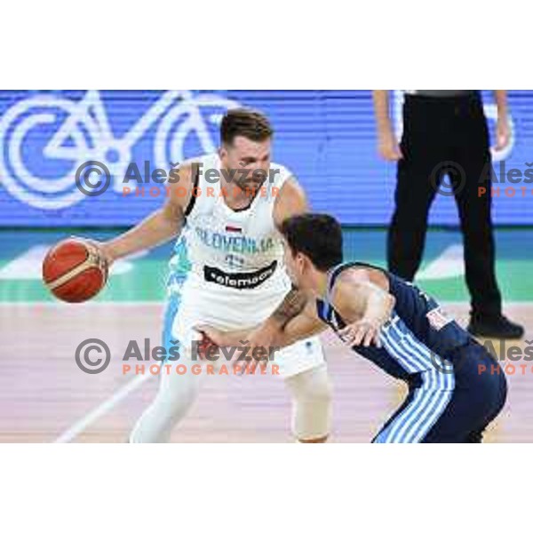Luka Doncic in action during Telemach friendly match in preparation for World Cup 2023 between Slovenia and Greece in Ljubljana on August 2, 2023. Foto: Filip Barbalic