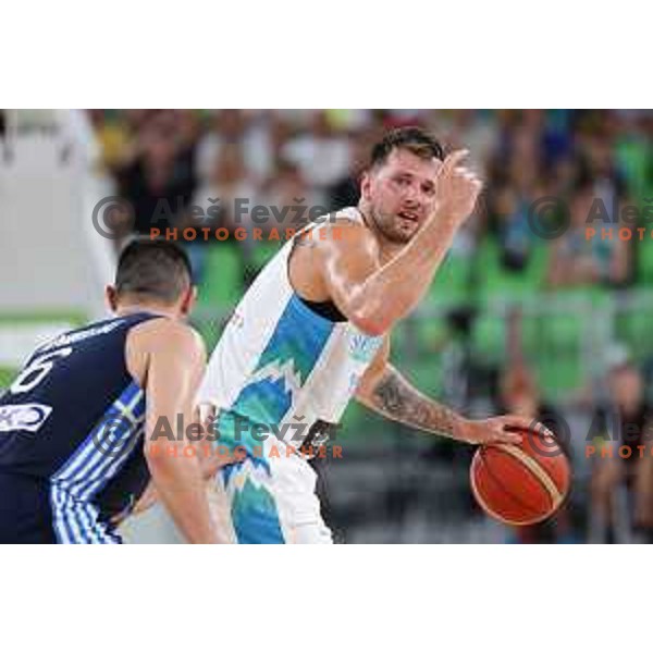 Luka Doncic in action during Telemach friendly match in preparation for World Cup 2023 between Slovenia and Greece in Ljubljana on August 2, 2023. Foto: Filip Barbalic