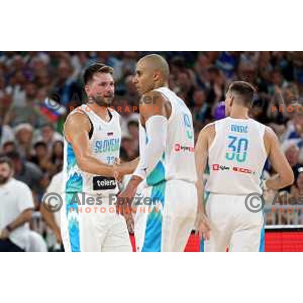Luka Doncic in action during Telemach friendly match in preparation for World Cup 2023 between Slovenia and Greece in Ljubljana on August 2, 2023