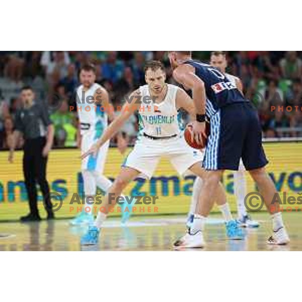 Jaka Blazic and Thomas Walkup in action during Telemach friendly match in preparation for World Cup 2023 between Slovenia and Greece in Ljubljana on August 2, 2023. Foto: Filip Barbalic