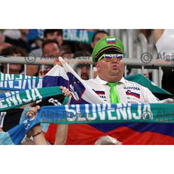 in action during Telemach friendly match in preparation for World Cup 2023 between Slovenia and Greece in Ljubljana on August 2, 2023