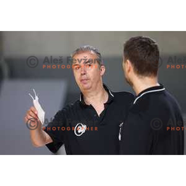 Simone Pianigiani, head coach of Cedevita Olimpija during the first practice session of Cedevita Olimpija for the 2023/2024 season in Ljubljana, Slovenia on August 21, 2023
