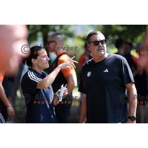 Mar Rovira and Dani Hierrezuelo at Euroleague Referees Clinic in Ljubljana, Slovenia on August 27, 2023