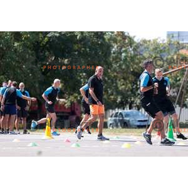 Gianluca Mazzoncini conducts exercise at Euroleague Referees Clinic in Ljubljana, Slovenia on August 27, 2023