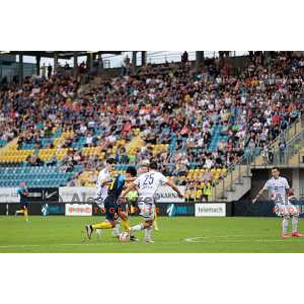 in action during Prva liga Telemach 2023/2024 football match between Celje and Maribor in Celje, Slovenia on September 3, 2023