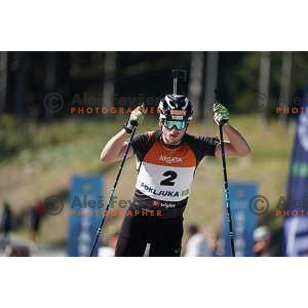 Mark Vozelj at Slovenian Championship in Summer Biathlon at Pokljuka, Slovenia on September 9, 2023 