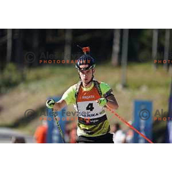 Gasper Ozbolt at Slovenian Championship in Summer Biathlon at Pokljuka, Slovenia on September 9, 2023 