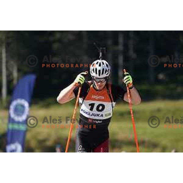 Sami Mesotitsch (AUT) at Slovenian Championship in Summer Biathlon at Pokljuka, Slovenia on September 9, 2023 