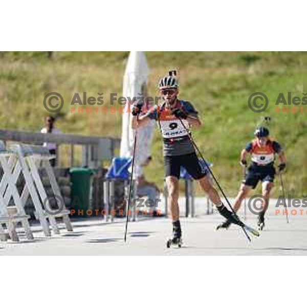 Jakov Fak at Slovenian Championship in Summer Biathlon at Pokljuka, Slovenia on September 9, 2023 