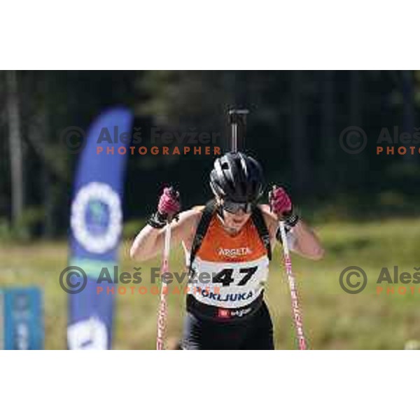Anna Marino (CAN) at Slovenian Championship in Summer Biathlon at Pokljuka, Slovenia on September 9, 2023 
