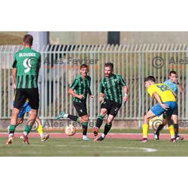 Jure Matjasic in action during 2.SNL League football match between Rudar Velenje and Beltinci in Velenje, Slovenia on September 9, 2023 