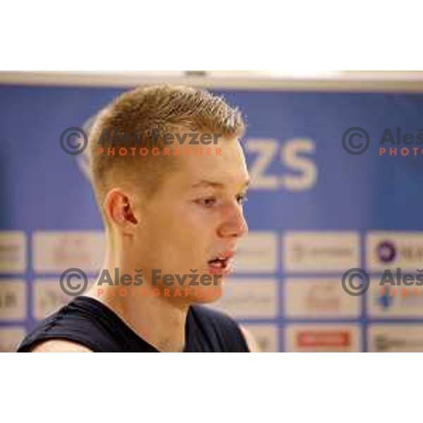 Rok Mozic of the Slovenia National Volleyball team meets the media, Ljubljana on September 21, 2023 