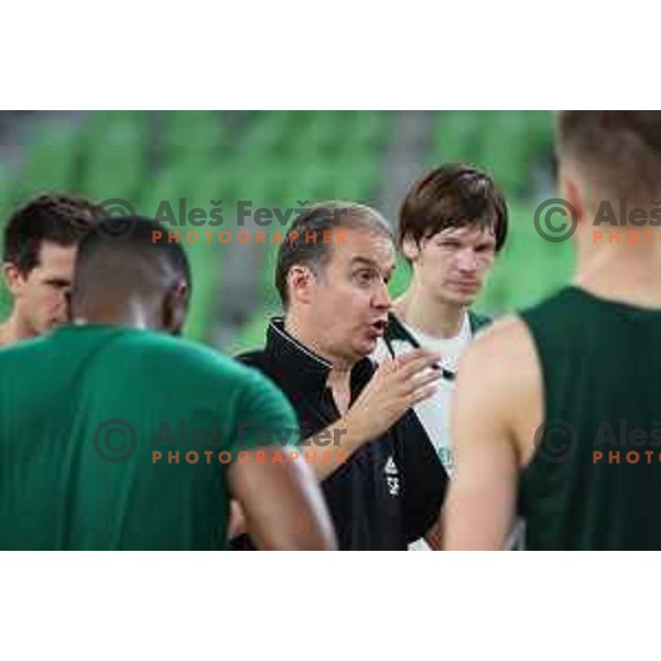 Simone Pianigiani, head coach of Cedevita Olimpija during practice session in Arena Stozice, Ljubljana, Slovenia on September 27, 2023