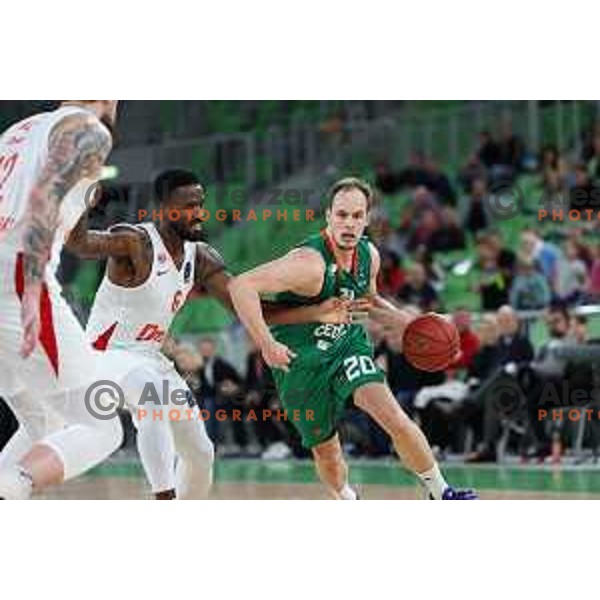 Klemen Prepelic in action during BKT EuroCup 2023-2024 regular season basketball match between Cedevita Olimpija (SLO) and Prometej Slobozhanske (UKR) in Ljubljana, Slovenia on October 25, 2023