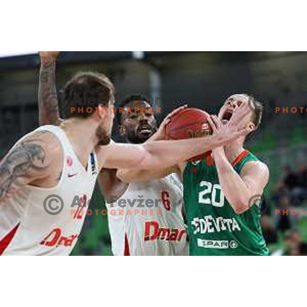 Klemen Prepelic in action during BKT EuroCup 2023-2024 regular season basketball match between Cedevita Olimpija (SLO) and Prometej Slobozhanske (UKR) in Ljubljana, Slovenia on October 25, 2023