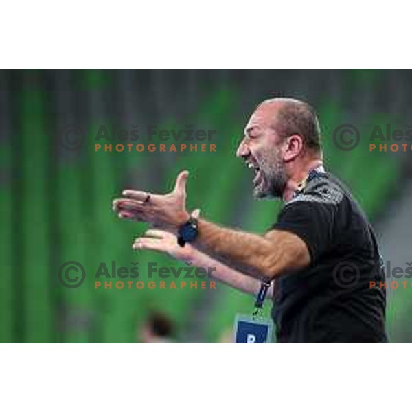 Dragan Adzic, head coach of Krim Mercator during EHF Champions League Women handball match between Krim Mercator (SLO) and Metz Handball (FRA) in Ljubljana, Slovenia on November 12, 2023