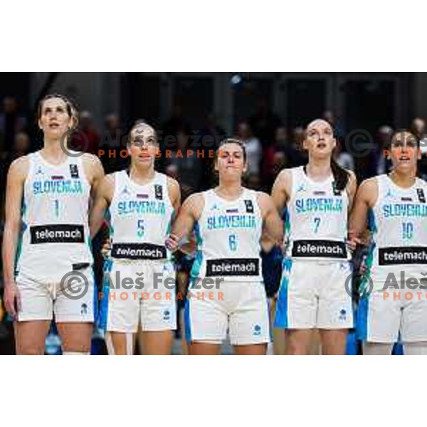 Team Slovenia in action during FIBA Women’s EuroBasket Qualifiers match between national teams of Slovenia and Hungary, Kodeljevo Hall on November 12, Ljubljana, Slovenia.