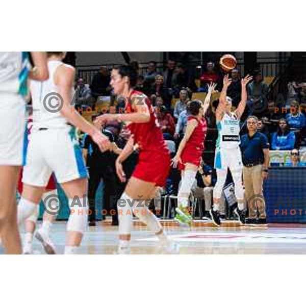 Zala Friskovec of Slovenia in action during FIBA Women’s EuroBasket Qualifiers match between national teams of Slovenia and Hungary, Kodeljevo Hall on November 12, Ljubljana, Slovenia.