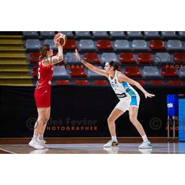 Ajsa Sivka of Slovenia in action during FIBA Women’s EuroBasket Qualifiers match between national teams of Slovenia and Hungary, Kodeljevo Hall on November 12, Ljubljana, Slovenia.