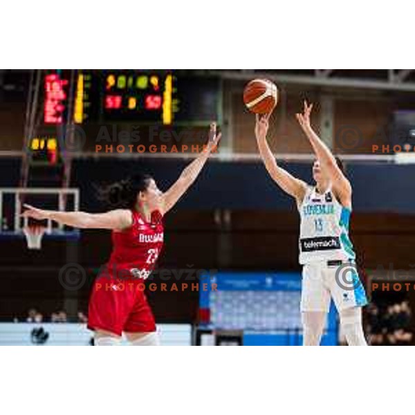 Zala Friskovec of Slovenia in action during FIBA Women’s EuroBasket Qualifiers match between national teams of Slovenia and Bulgaria, Kodeljevo Hall on November 12, Ljubljana, Slovenia.