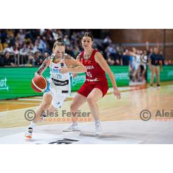 Lea Debeljak of Slovenia in action during FIBA Women’s EuroBasket Qualifiers match between national teams of Slovenia and Bulgaria, Kodeljevo Hall on November 12, Ljubljana, Slovenia.