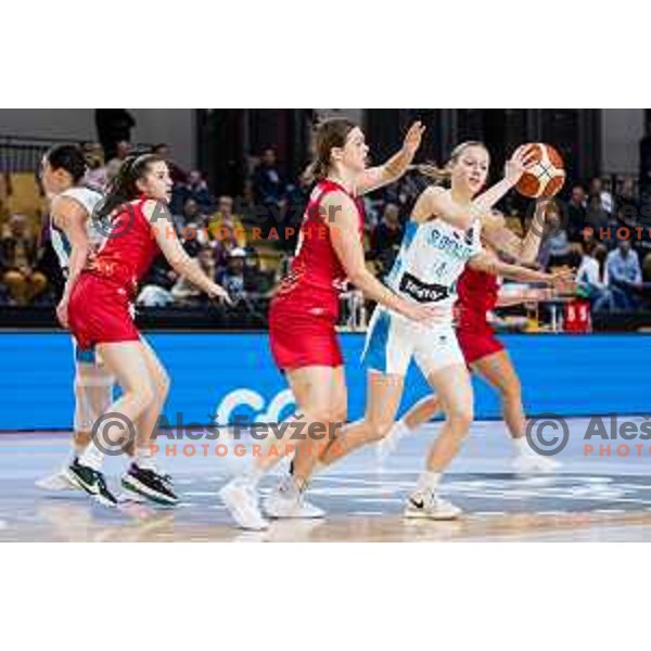 Alina Zitek of Slovenia in action during FIBA Women’s EuroBasket Qualifiers match between national teams of Slovenia and Bulgaria, Kodeljevo Hall on November 12, Ljubljana, Slovenia.