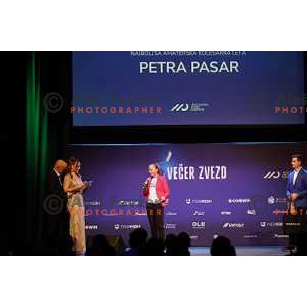 Petra Pasar at The Night of the Stars of Slovenia Cycling Federation event with awards for best cyclists in 2023 in Ljubljana, Slovenia on November 13, 2023