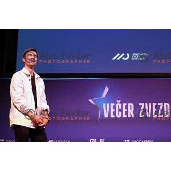 Primoz Roglic at The Night of the Stars of Slovenia Cycling Federation event with awards for best cyclists in 2023 in Ljubljana, Slovenia on November 13, 2023