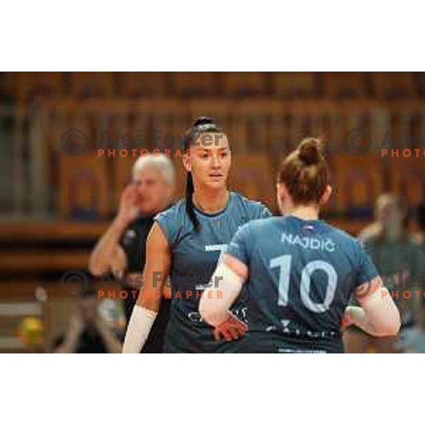 Andjelka Radiskovic of Calcit Volley in action during CEV Women’s Champions League match between Calcit Volley and Grot Budowlani Lodz in Ljubljana on November 14, 2023
