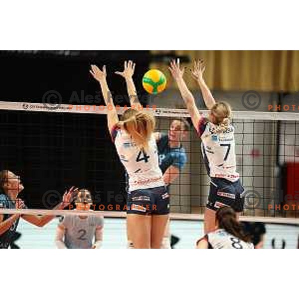 Of Calcit Volley in action during CEV Women’s Champions League match between Calcit Volley and Grot Budowlani Lodz in Ljubljana on November 14, 2023