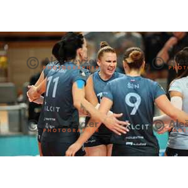 Sara Najdic of Calcit Volley in action during CEV Women’s Champions League match between Calcit Volley and Grot Budowlani Lodz in Ljubljana on November 14, 2023