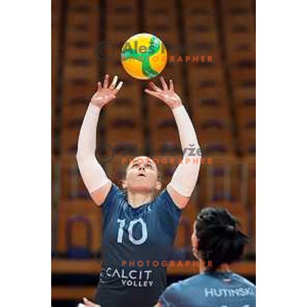 Sara Najdic of Calcit Volley in action during CEV Women’s Champions League match between Calcit Volley and Grot Budowlani Lodz in Ljubljana on November 14, 2023