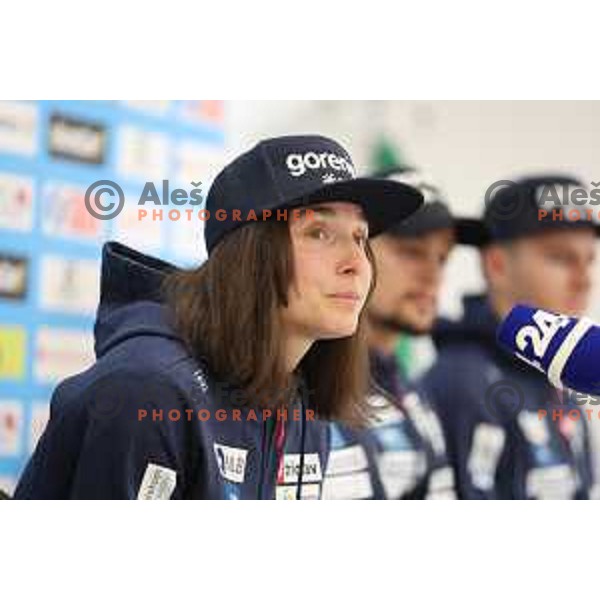 Eva Urevc, member of Slovenia Nordic Ski cross-country team during press conference before start of 2023-2024 winter season in Ljubljana, Slovenia on November 15, 2023