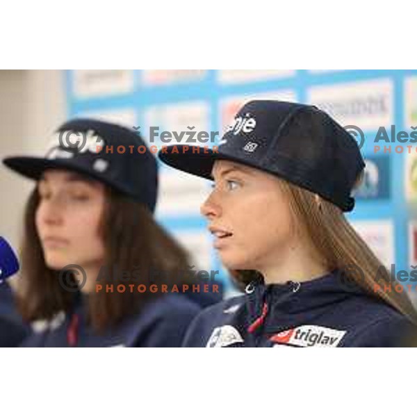 Anja Mandeljc, member of Slovenia Nordic Ski cross-country team during press conference before start of 2023-2024 winter season in Ljubljana, Slovenia on November 15, 2023
