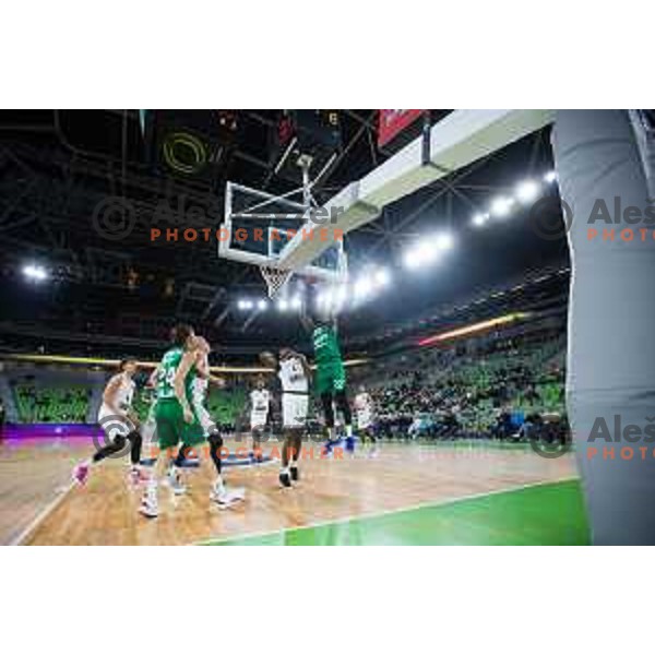 In action during BKT EuroCup basketball match between Cedevita Olimpija (SLO) and Veolia Towers Hamburg in Stozice Hall, Ljubljana, Slovenia on November 15, 2023