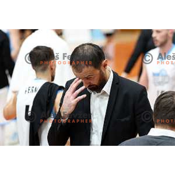 Stipe Modric, head coach of Ilirija during Nova KBM League 2023/2024 basketball match between Ilirija and LTH Castings in Ljubljana, Slovenia on November 18, 2023